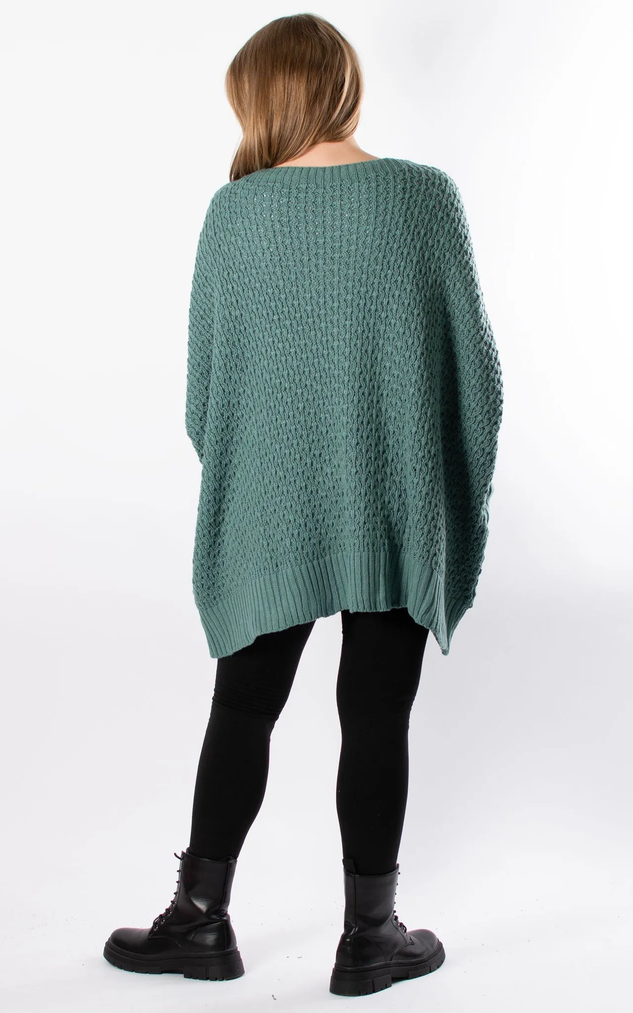 Oversized Chunky Knit Jumper | Sea Green