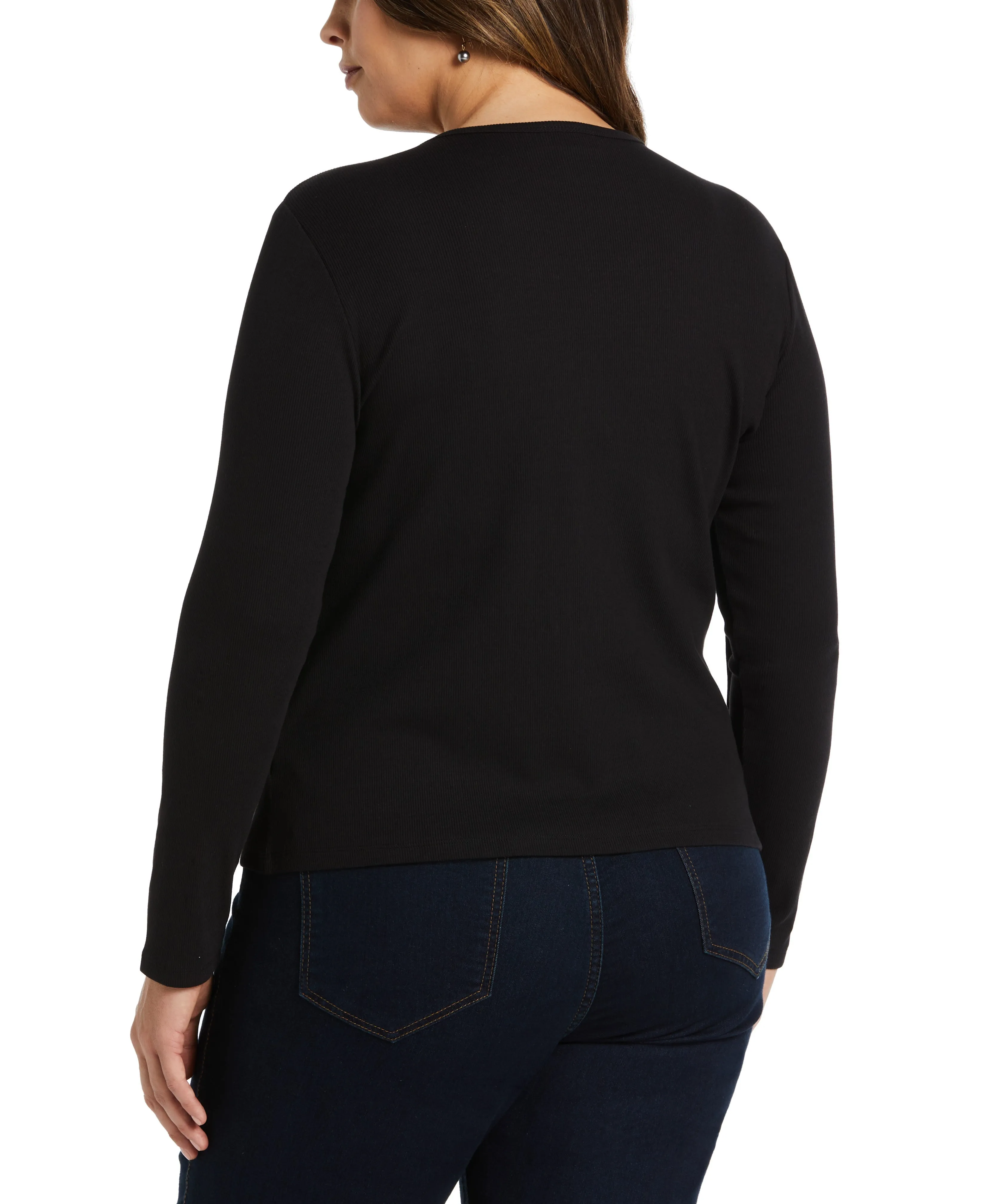 Plus Size Ribbed Crew Neck Tee