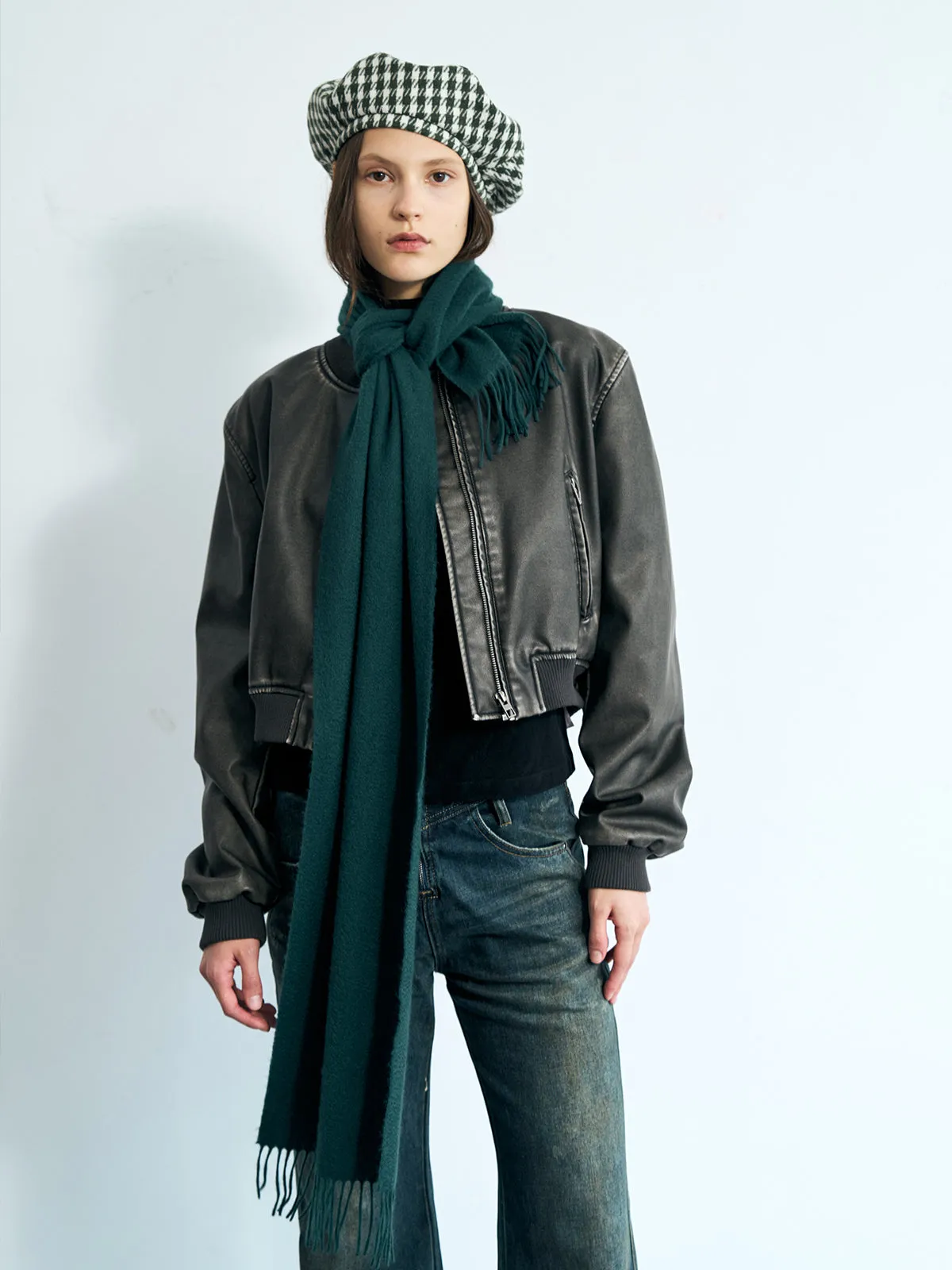 "Lost in Warmth" Classic Cashmere Scarf - Hunter Green