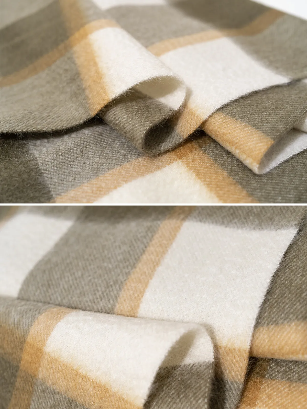 "Plaid" Cashmere Scarf - Matcha