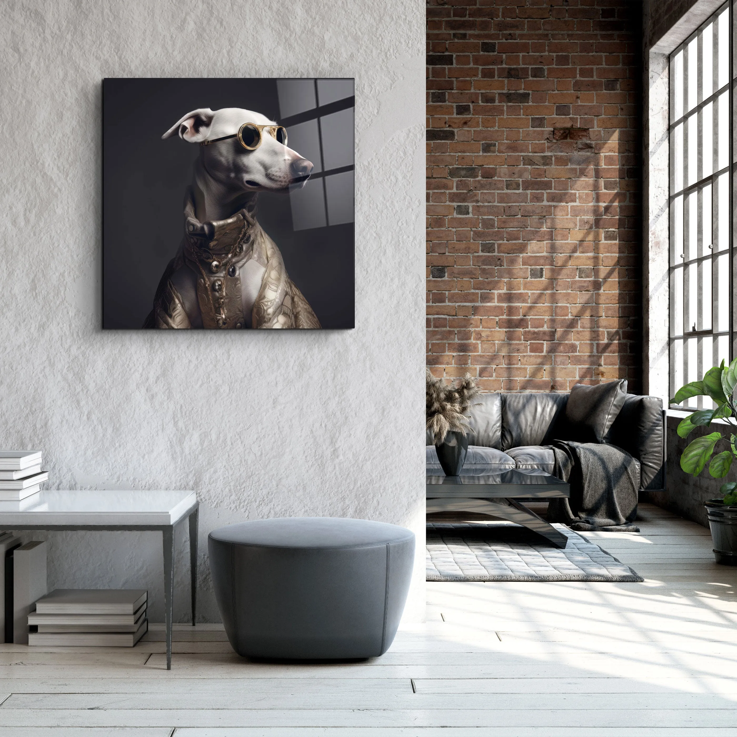 ."Stylish Dogs - V2". Designer's Collection Glass Wall Art