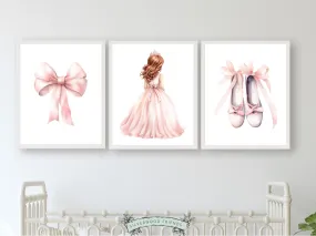 Red Hair Princess Nursery Prints