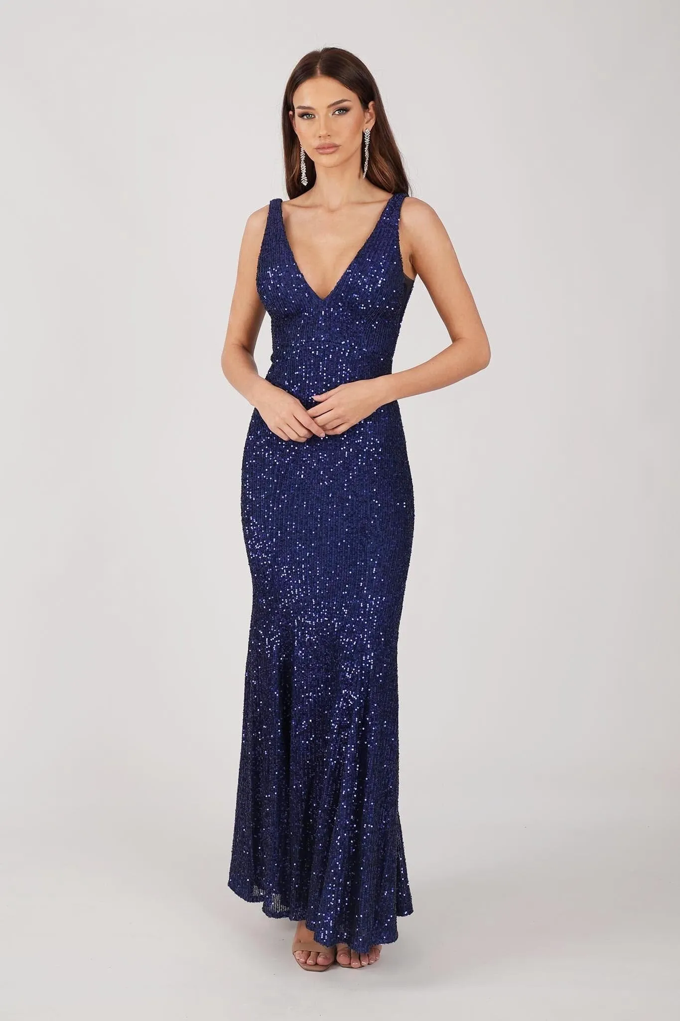 Reyna Sequin Gown - Navy