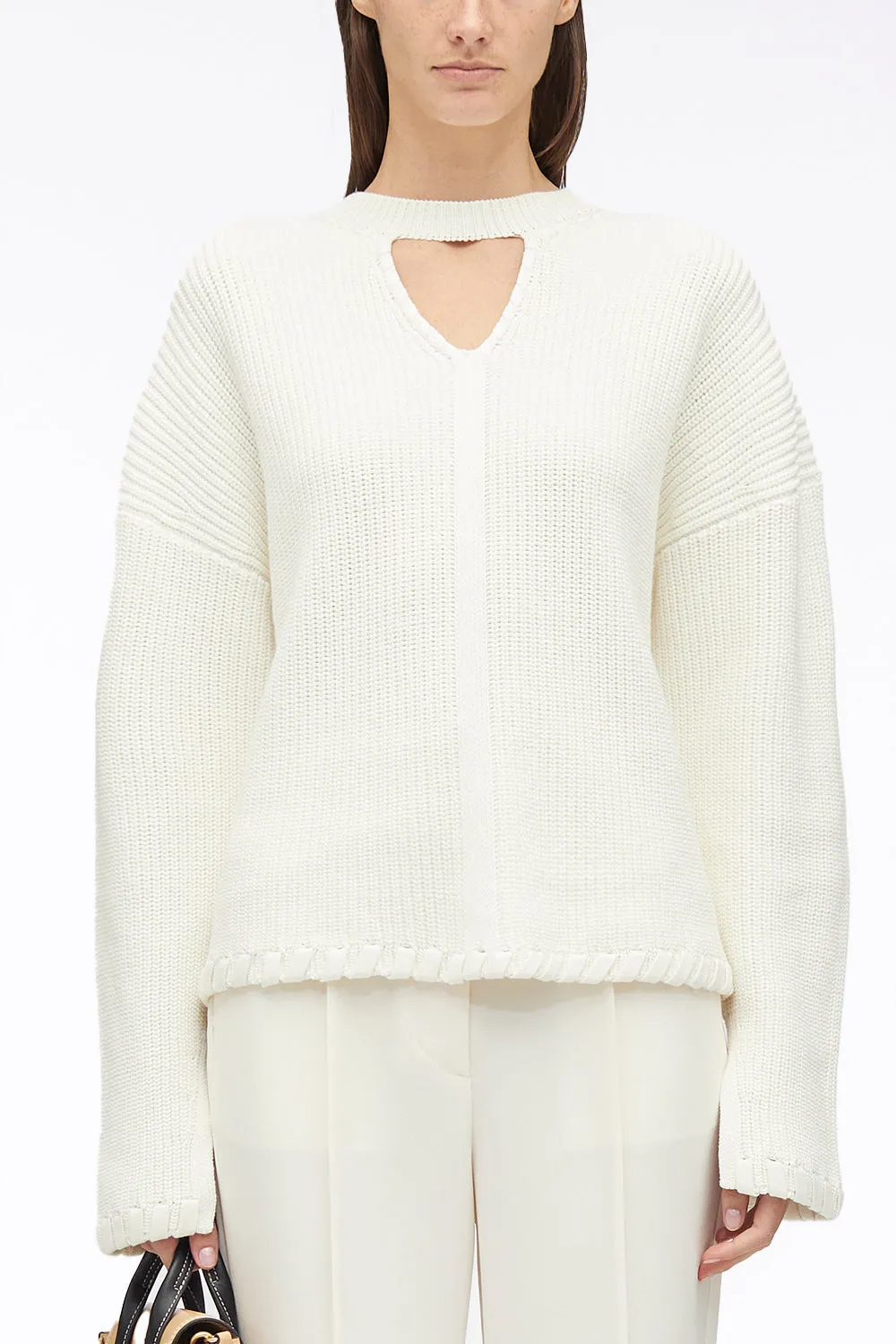 Ribbed V-Neck Jumper