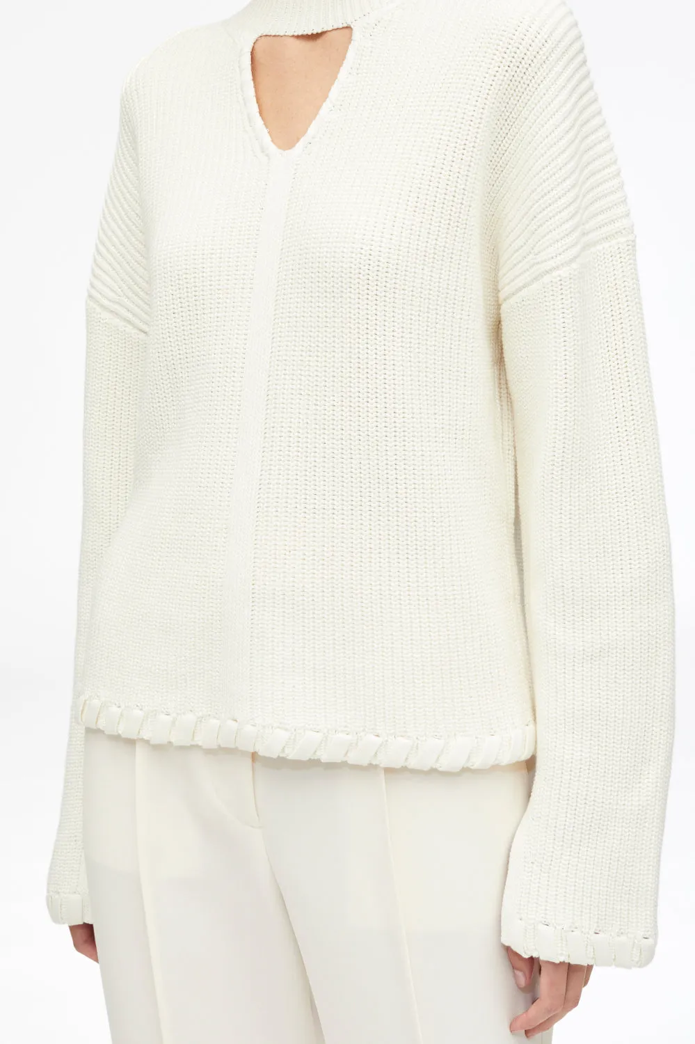 Ribbed V-Neck Jumper