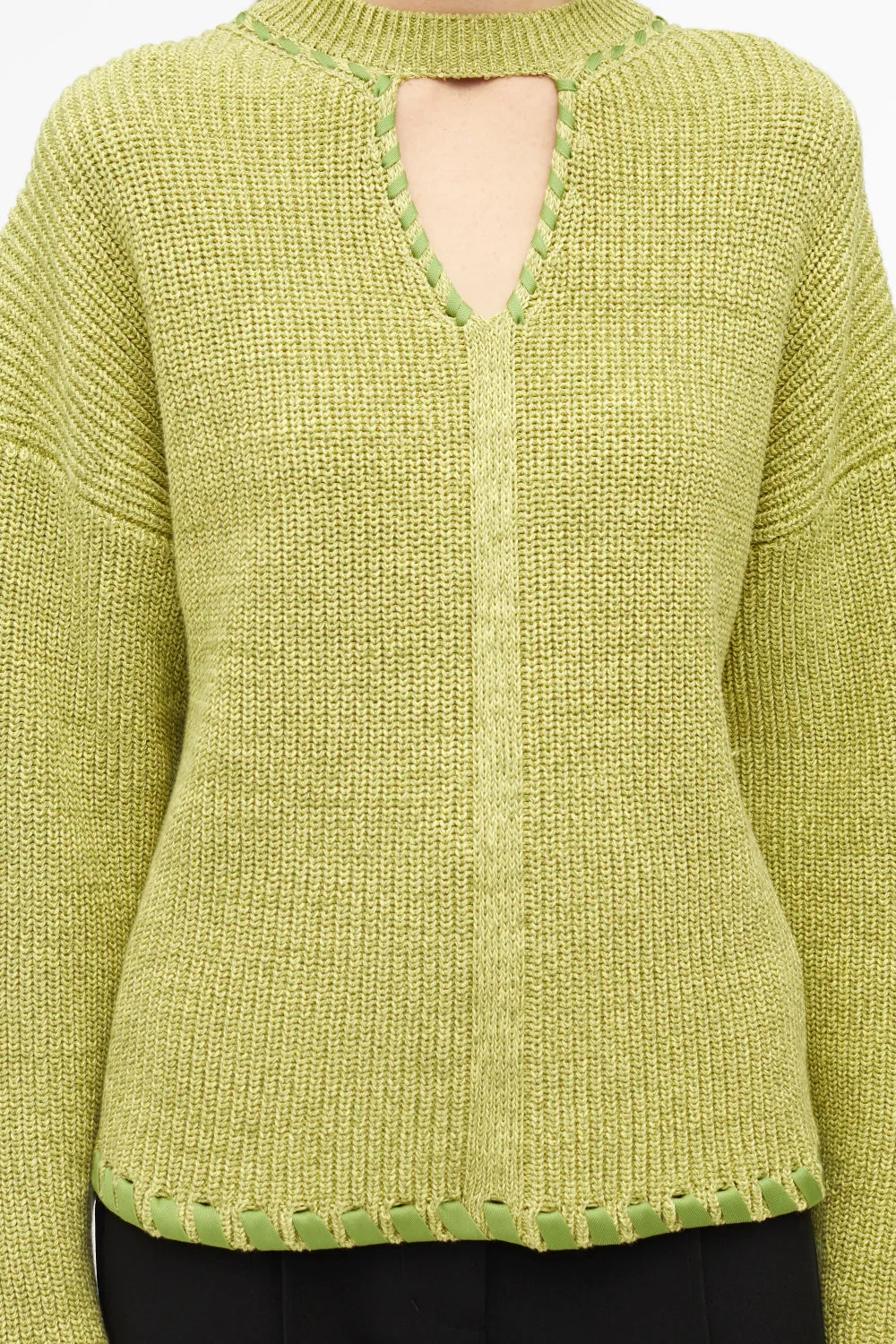 Ribbed V-Neck Jumper