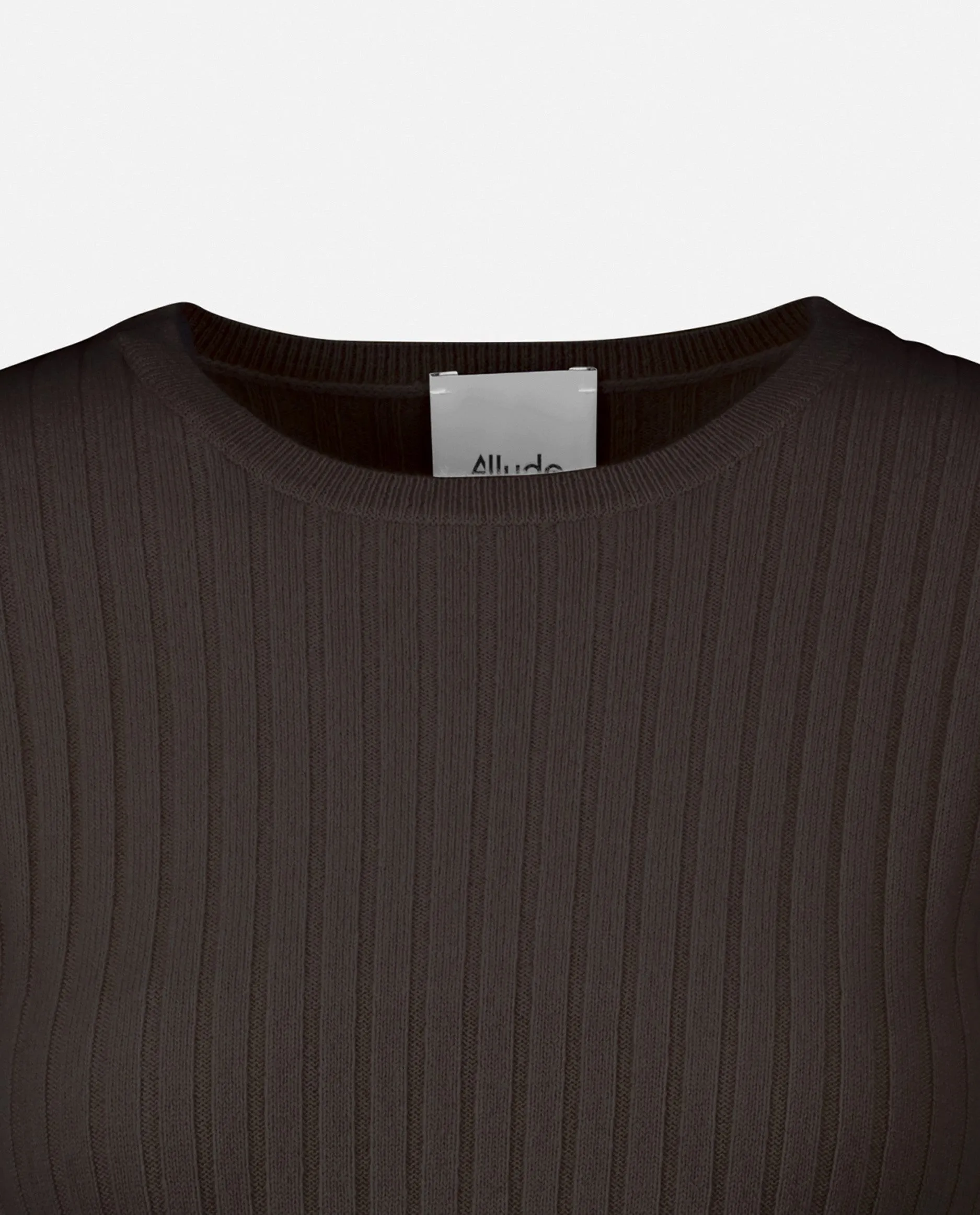 Rundhals Pullover aus Cashmere in Braun