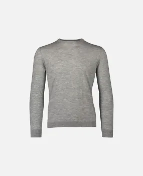 Rundhals Pullover aus Cashmere in Grau