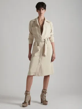 Sand flowing crepe dress-coat