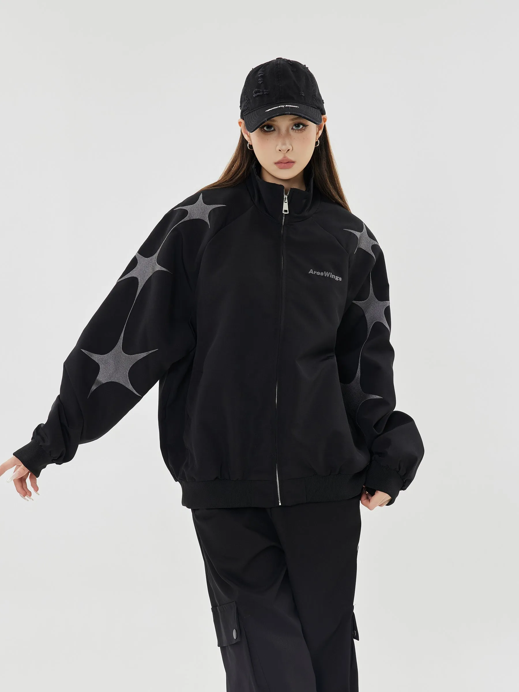 Star Stride | Oversized Hip-Hop Bomber Jacket