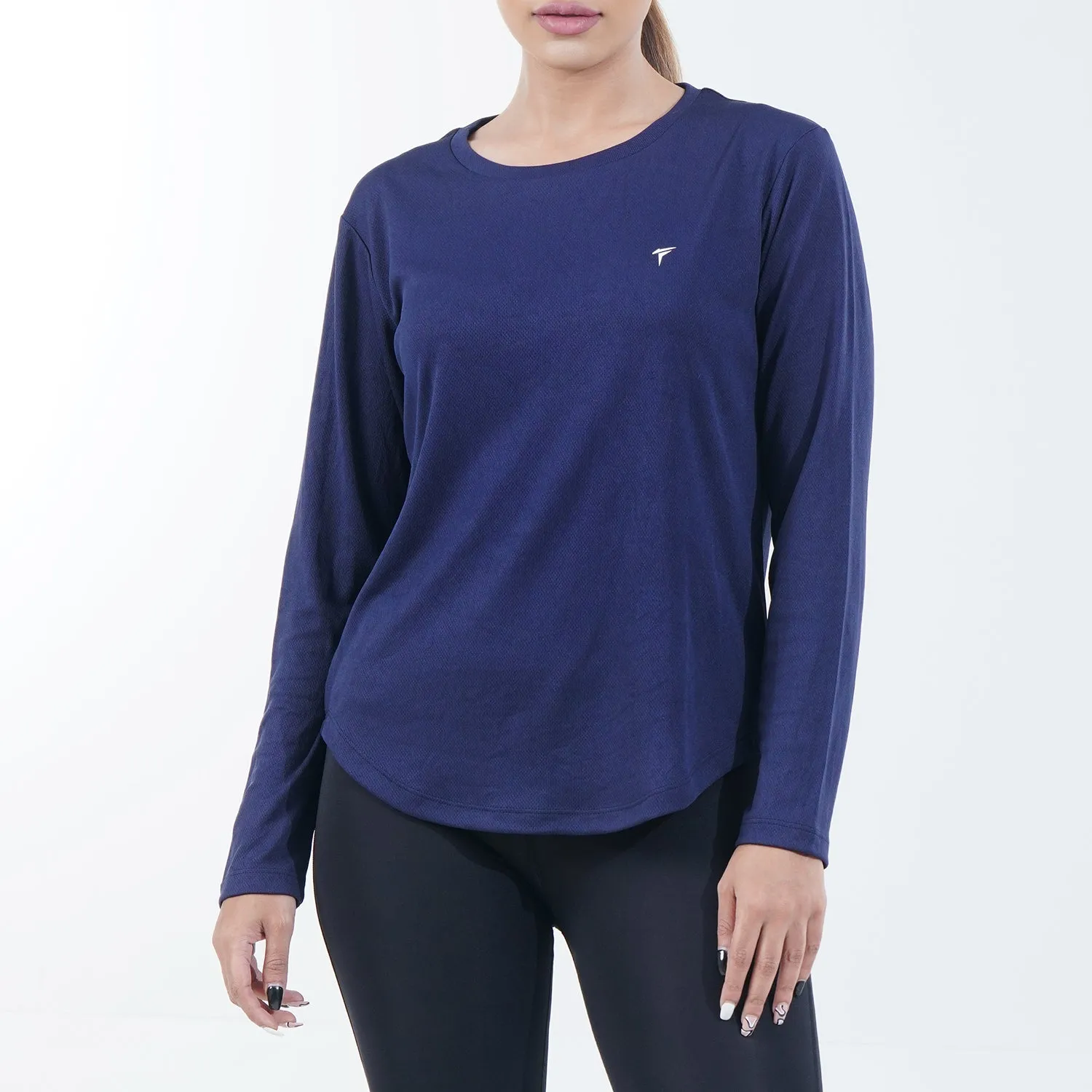 Tf-Navy Full Sleeve Women Mesh Performance Tee