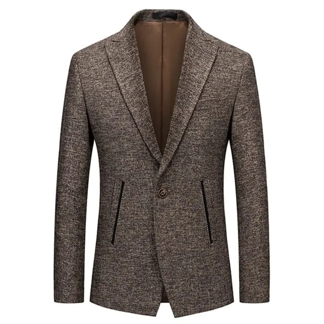 The Jeffrey Heathered Slim Fit Blazer Suit Jacket