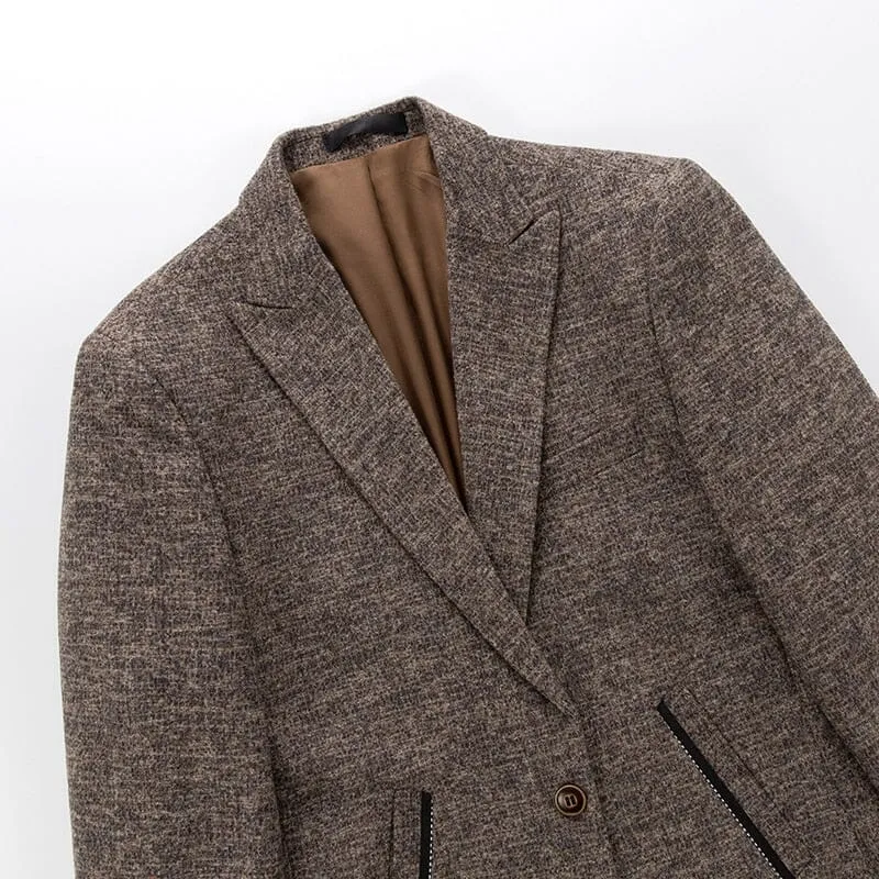 The Jeffrey Heathered Slim Fit Blazer Suit Jacket