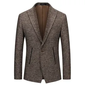 The Jeffrey Heathered Slim Fit Blazer Suit Jacket