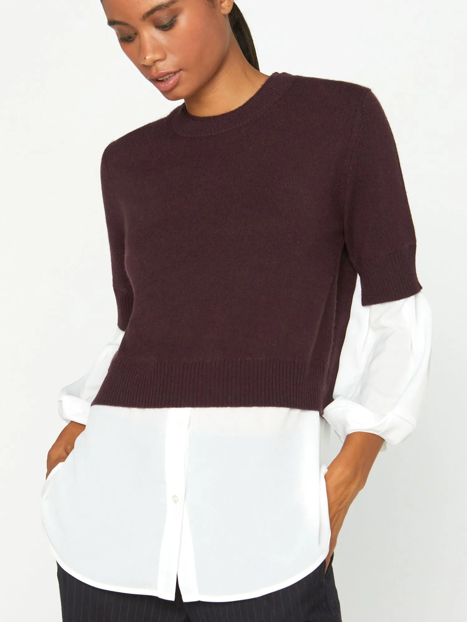 The Looker Layered Crop Crewneck