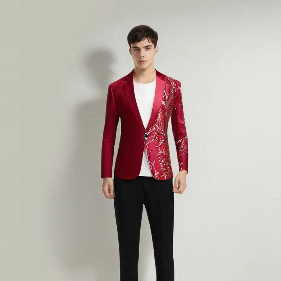 The Meridian Slim Fit Blazer Suit Jacket - Scarlet Red