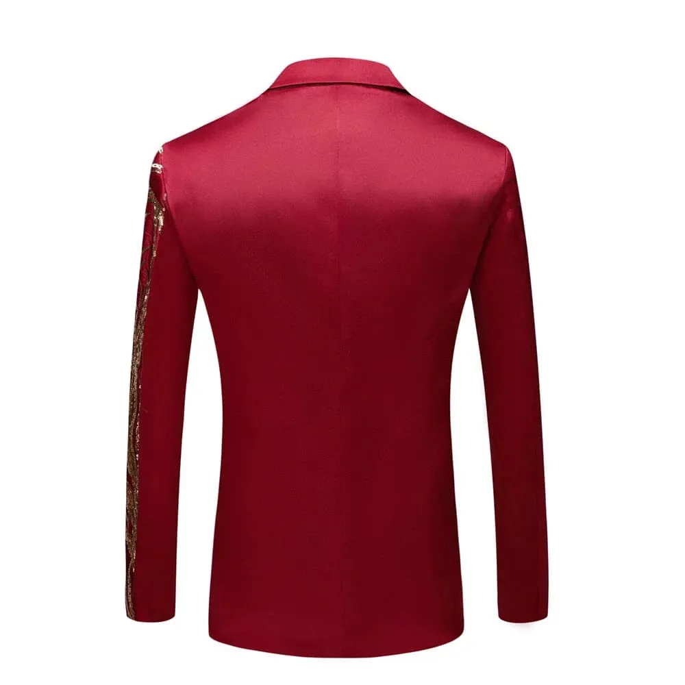 The Meridian Slim Fit Blazer Suit Jacket - Scarlet Red