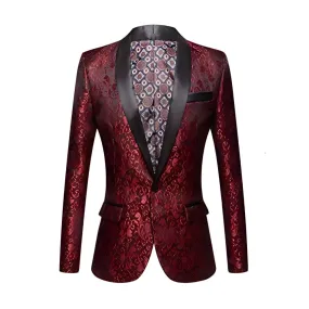 The Talbot Slim Fit Blazer Suit Jacket -  Burgundy