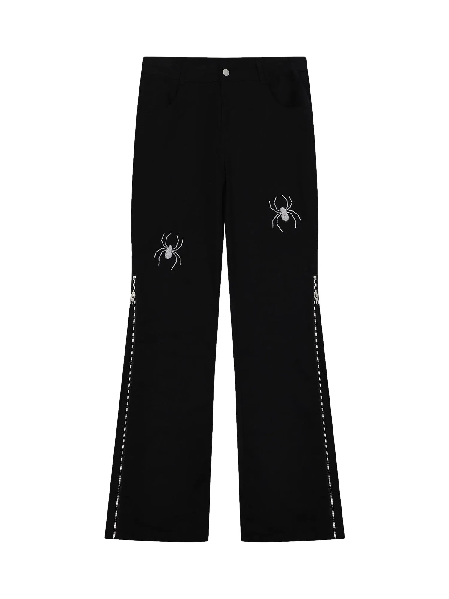 Thesupermade Street Spider Printed Zipper Casual Pants