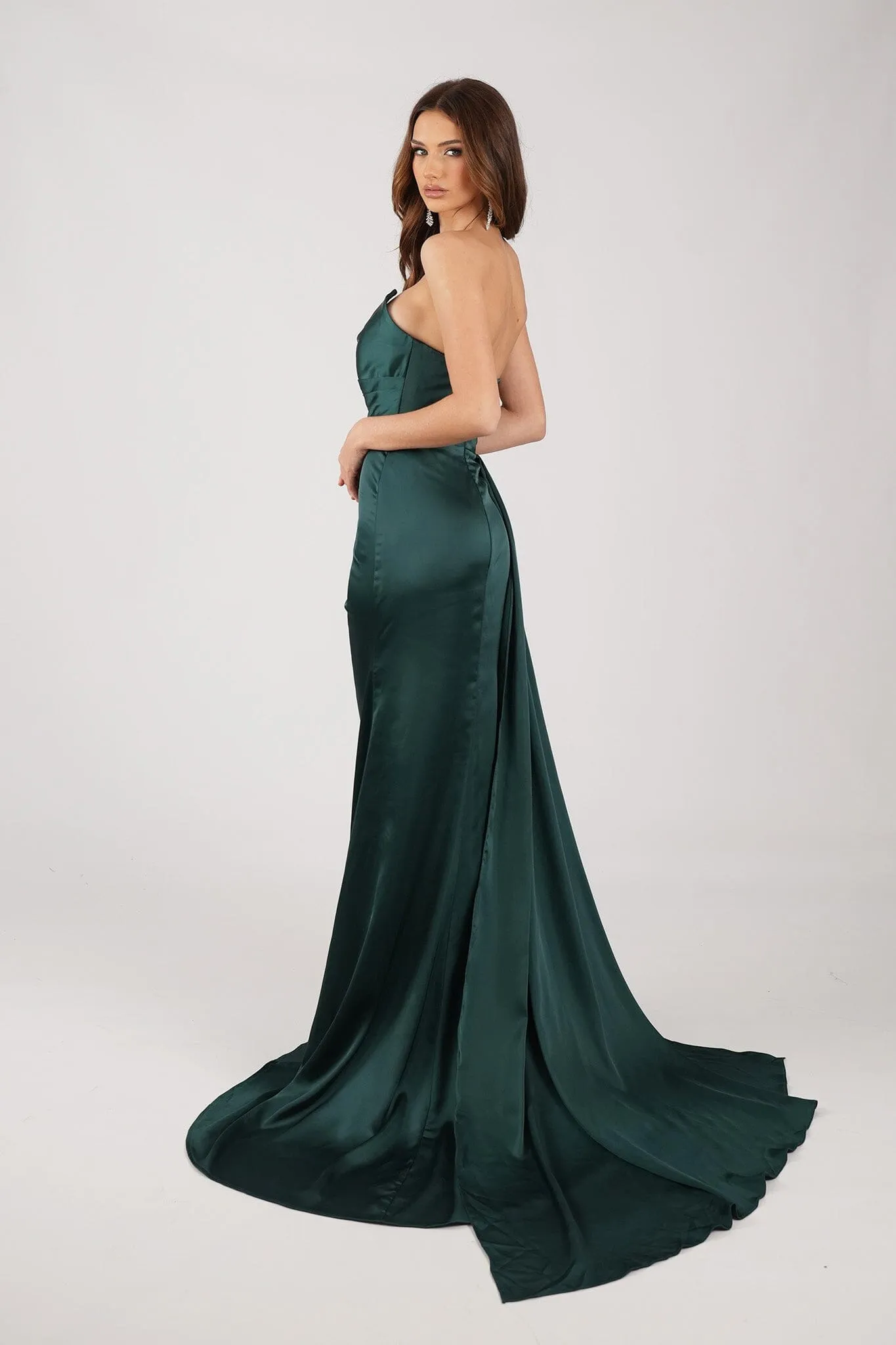 TYRA Satin Gown - Emerald