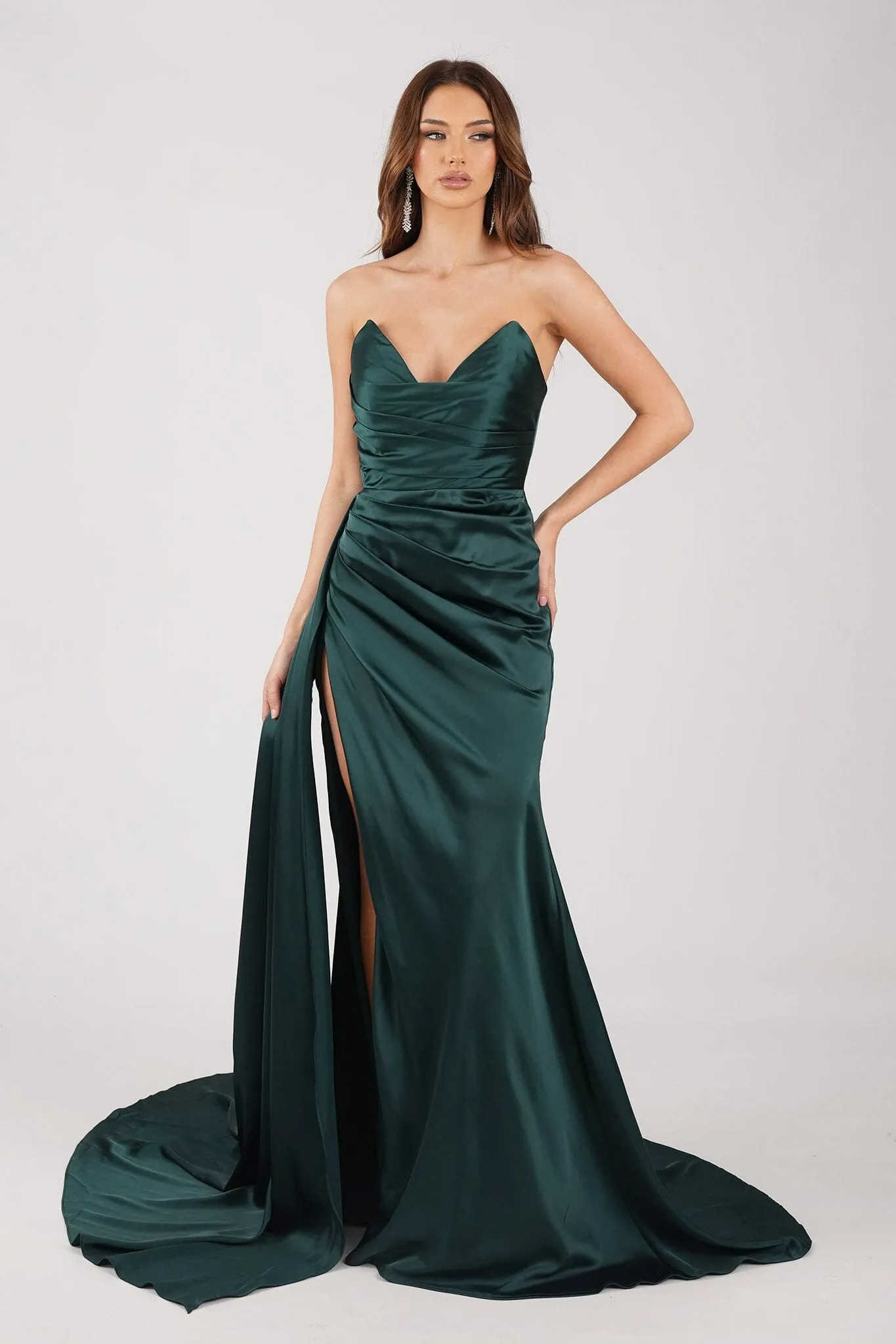 TYRA Satin Gown - Emerald