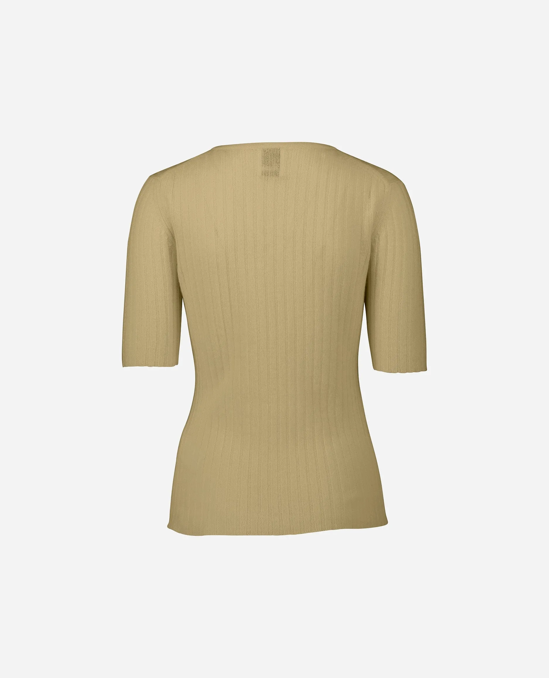 V-Pullover aus Cashmere in Beige