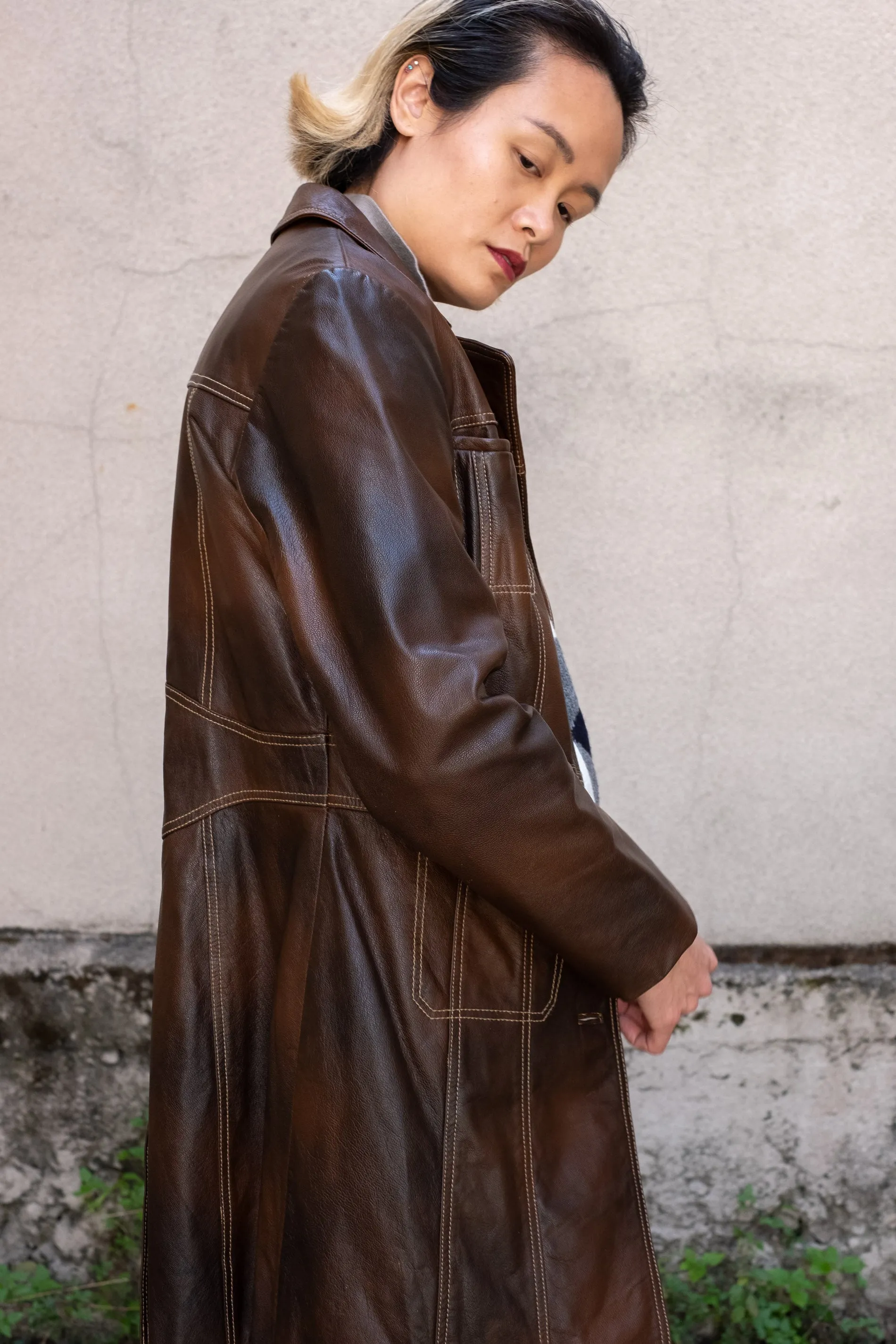 Vintage Wilson Leather Midi Trench