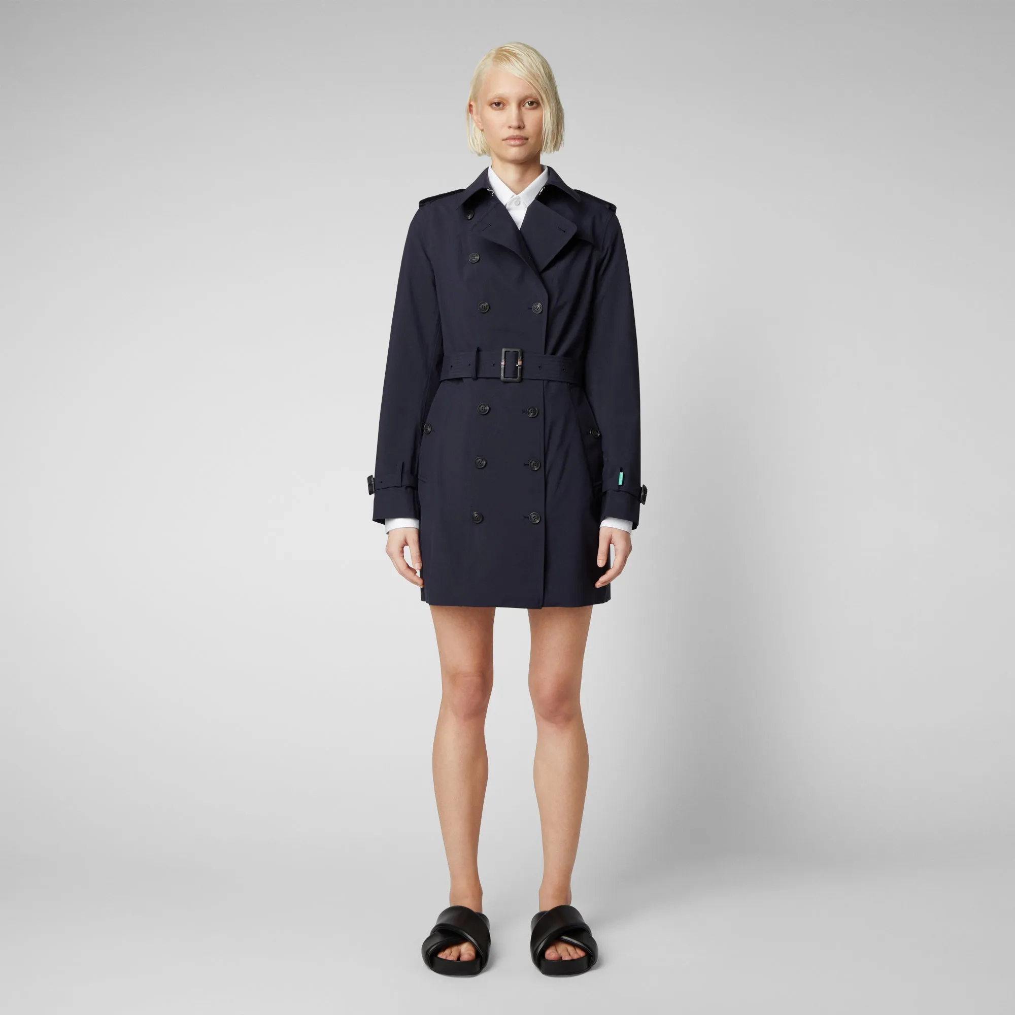 Woman's raincoat Audrey in blue black