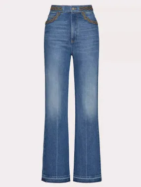 Women’s Braid Embroidery Detail Jeans