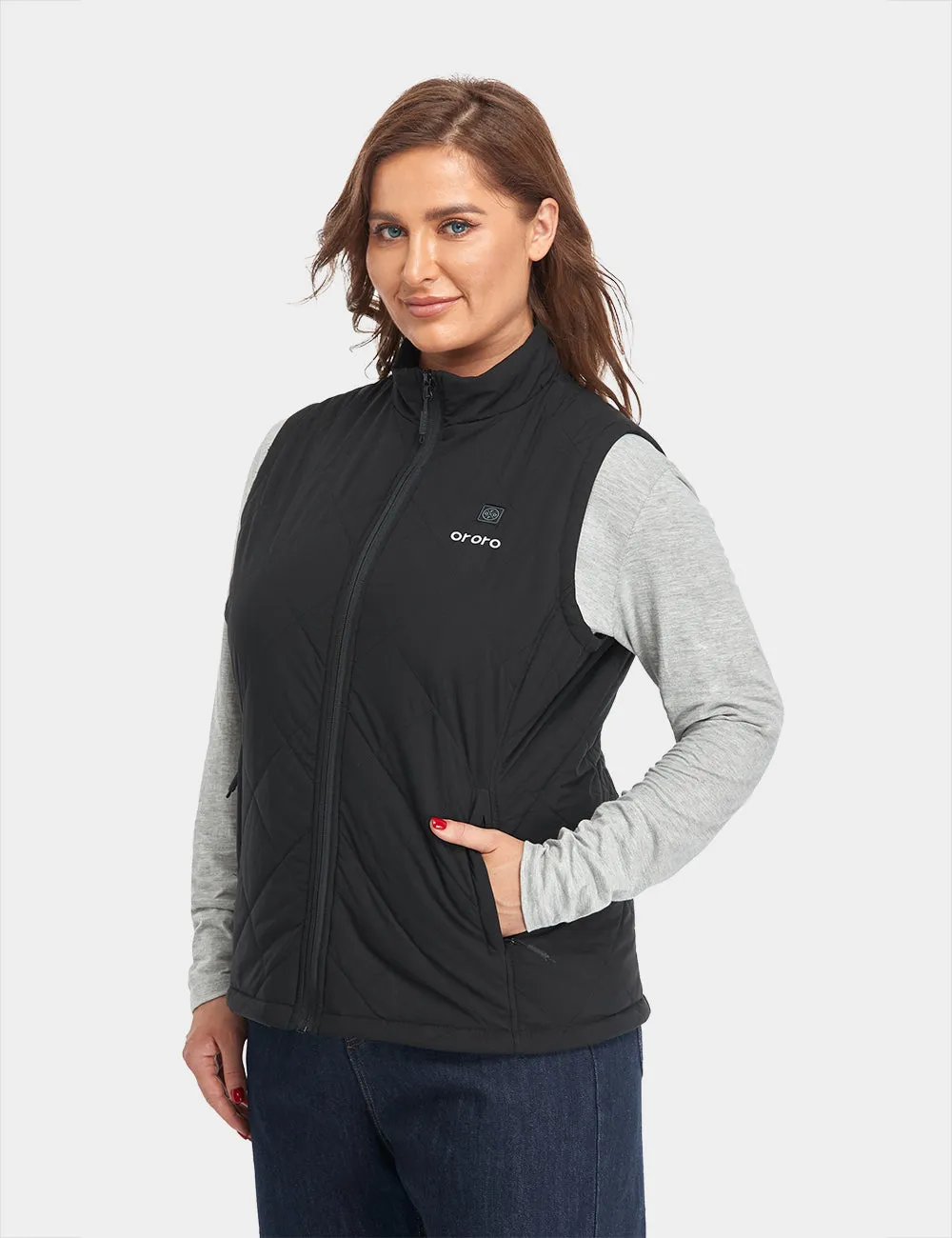 Women's Heated Quilted Vest - Black