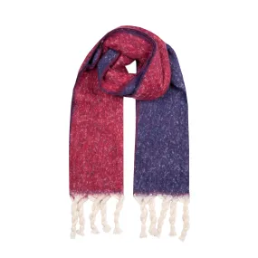 Women’s Reversible Two-Tone Blanket Scarf with Tassels