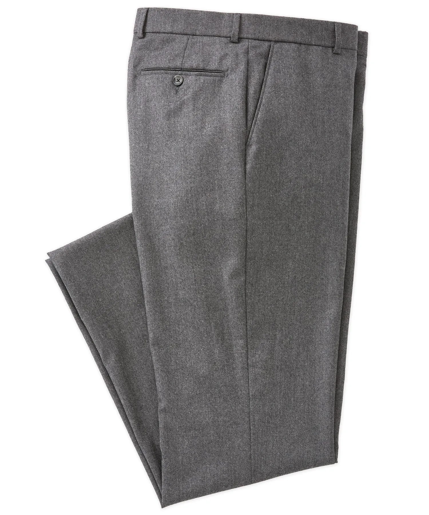 Wool-Cashmere Flannel Flat-Front Trouser