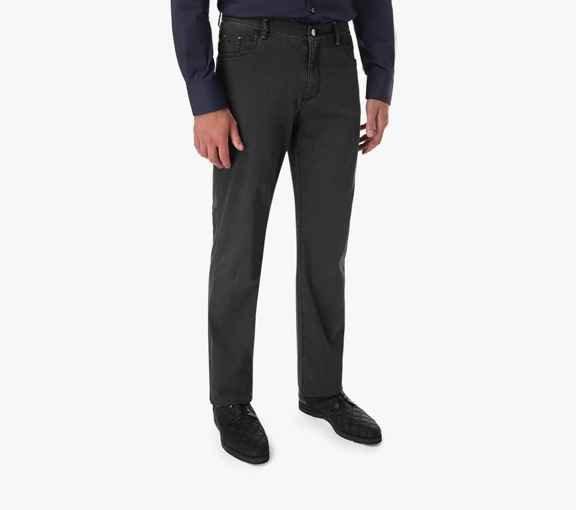 Zilli Regular Fit Jeans with Velvet Calfskin Patch